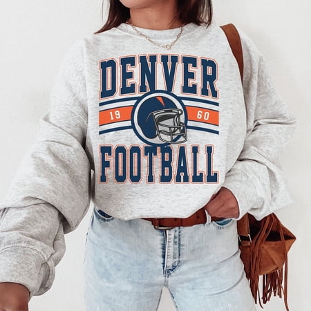 Vintage Denver Football Crewneck Sweatshirt, The Denver Sweater, Navy Color, Size XL
