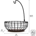 thumbnail image 2 of Pfaltzgraff Anvil Metal Wire Cage Fruit Storage Basket with Banana Hook, Black, 2 of 9