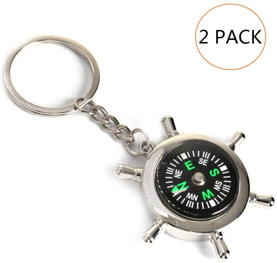 Pendant Keyring with Carabiner and Compass Key Ring Camping 