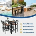 thumbnail image 3 of TPHORK 5 Piece Patio Bar Dining Set,Outdoor 55" Durable Bar Height Table & Cushioned Bar Stools of 4,Metal Bar Table and Chairs Set for Balcony, Backyard, Porch, Poolside, 3 of 7