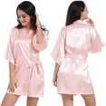 thumbnail image 1 of Fjuchai Women's Silk Satin Robes Silky Night-Robe Short Bathrobe Sleepwear Short Robe Solid Color Pjs S-XXL, 1 of 10