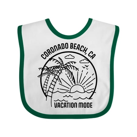 

Inktastic Summer Vacation Mode Coronado Beach California Gift Baby Boy or Baby Girl Bib