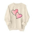 thumbnail image 2 of cocolona Womens Valentines Sweatshirts Casual Loose Crew Neck Long Sleeve Shirts Fashion Heart Print Pullover Tops Graphic Sweatshirts, 2 of 7