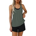 thumbnail image 3 of Nmnitkp 3 Piece Tankinis Swimsuits for Women, Back Cross Tummy Control Swim Bathing Suits, Athletic Plus Size Modest Swimwear, 3 of 5