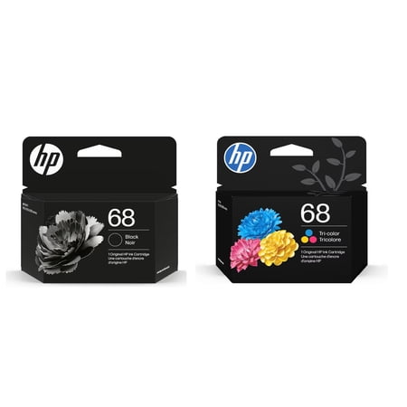 HP 68 Black/Tri-Color Ink Cartridges (2-Pack) | Works Envy 6100e, 6500e Series 6L6S2TN (Sold without manufacturer warranty)