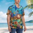 thumbnail image 2 of Lsque Sea World pattern Hawaiian Shirt for Men, Unisex Summer Beach Casual Short Sleeve Button Down Shirts-XX-Large, 2 of 9