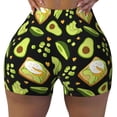 thumbnail image 2 of Haiem Avocado Toast No Front Seam Biker Shorts for Women Yoga Workout Gym Bike Shorts with Tummy Control Moisture-Wicking-Large, 2 of 9