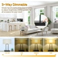 thumbnail image 2 of 3-Way Dimmable Touch Control Table Lamp With 2 Usb Ports And Ac Power Outlet Modern Bedside Nightstand Lamp With Fabric Shade And Metal Base For Guestroom Bedroom Living Room & Hotel Led Bulb Included, 2 of 9
