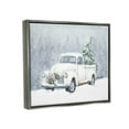 thumbnail image 3 of Seasonal Niveous Snow Truck Scene Holiday Painting Luster Gray Framed Art Print Wall Art, 3 of 6
