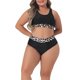 thumbnail image 1 of Bañadores de dos piezas para mujer Agnes Orinda, talla grande, conjunto de bikini de leopardo de cintura alta, trajes de baño deportivos, negro 4X, 1 of 6