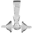 thumbnail image 1 of 18K White Gold 3D Barbell Pendant - 24 mm, 1 of 3