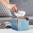 thumbnail image 6 of Naloa Elephant And A Giraffe Sitting On A Rock Admiring The Ocean Tissue Box Cover Leather Tissue Holder Square Facial Tissue Case for Bathroom, Vanity Countertop, Tabletop, Car, 6 of 7