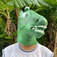 thumbnail image 4 of Divertido casco de látex verde con forma de máscara de caballo para fiestas, 4 of 5