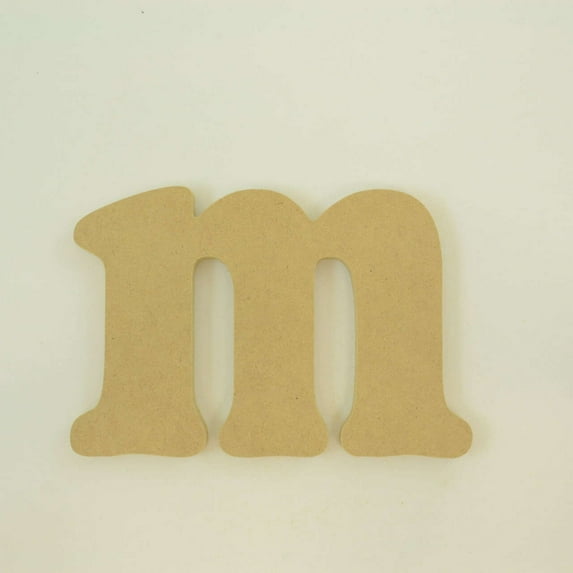 Package of 1, 10 Inch X 1/2" Thickness MDF Letter m in The Goudy Heavy Font, Thick, Lower Case for Art & Craft Project, Made in USA