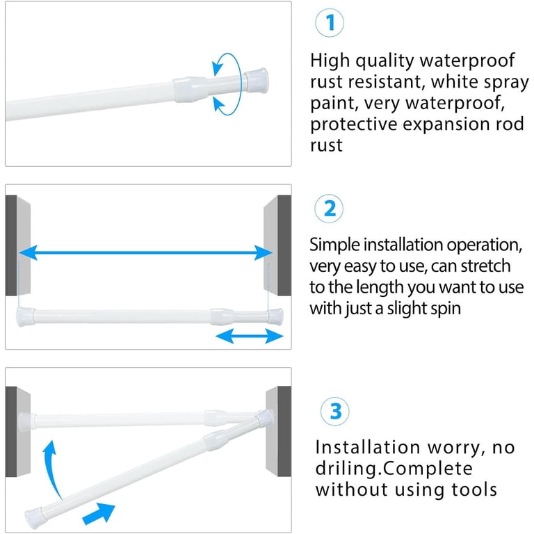Gogcaro 16-28" Spring Tension Curtain Rods 2-Pack photo 5