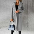 thumbnail image 2 of Bovemsi Trench Coats Long Winter For Women Double Breasted Classic Lapel Outerwear Casual Coat Windbreaker Solid Jackets Fall Winter Clothes M, 2 of 4