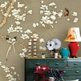 thumbnail image 2 of Idea4wall 6pcs Chinese Style Floral Peel and Stick Wallpaper Removable Wall Murals Large Wall Stickers for Home Decoration, 100"x24", 2 of 5
