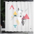 thumbnail image 4 of Ambesonne Abstract Shower Curtain, Triangle Geometric, 69"Wx70"L, Mustard Pale Grey Teal, 4 of 5