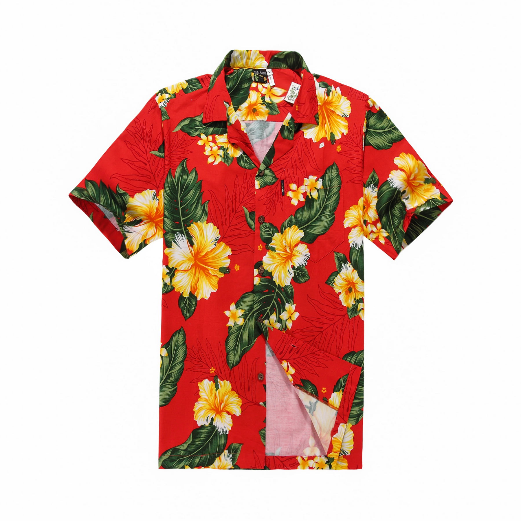 Hawaii Hangover - Hawaiian Shirt Aloha Shirt in Red with Yellow Floral ...