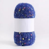 XmhyTop 50g/roll Colorful Dots Mohair Yarns Soft Thread DIY Hand Knitted Crochet Woven for Scarf Shawl Crafts，Royal blue