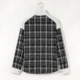 thumbnail image 6 of qucoqpe Shackets for Women 2025 Trendy Patchwork Wool Plaid Jacket Oversized Casual Long Sleeve Shirts Fall Winter Button Down Coat Blouses Tops, 6 of 8