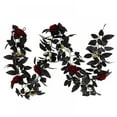 thumbnail image 2 of 6 FT Retro Rose Artificial Flowers Artificial Black Rose Vine,Artificial Rose Vine Hanging Flower Garland Hanging Black Silk Flower Garland Halloween Decoration, 2 of 9