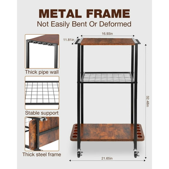 Fishing Rod Holders for Garage Fishing Gear and equipment Rotating Tackle Storage Cart Pole Rod Rack Hold up to 10 Rods
