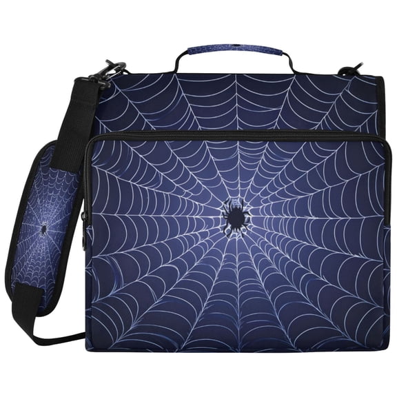 ALAZA Zipper Binder Blue Web Pattern 2 inch 3 Ring 500 Sheet Capacity Trapper Keeper File Folder Organizer Bag