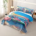 thumbnail image 3 of Erosebridal Pink Flamingo Twin Quilt Set for Teens,Boys Girls Hawaiian Ocean Beach Twin Coverlet Set, 3 of 7