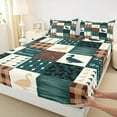 thumbnail image 4 of Homewish Jungle Wildlife Duck Twin Sheet Sets, Western Rustic Hunting Twin Fitted Sheet, Vintage Tribal Patchwork Flat Sheet, Luxury Bedroom Decor, 3-Piece, 4 of 8