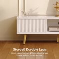 thumbnail image 4 of Mueble TV Alto Brillo Almacenaje Puertas Correderas Gestión Cables Blanco 2 Niveles Pinmoco E-BWHT, 4 of 8