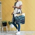 thumbnail image 4 of FORMRS Womens Canvas Tote Bag with Zipper Inner Pocket Shoulder Handbag, Blue Mountains, 4 of 7