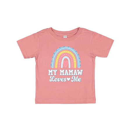 

Inktastic My Mamaw Loves Me Girls Retro Rainbow Gift Baby Girl T-Shirt