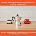 thumbnail image 3 of Epic Stovetop Espresso Maker, 6.3H x 3.5W x 5.5D inches, 3 Cup Capacity, Aluminum, Manual, 3 of 6
