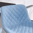 thumbnail image 3 of YOUNIKE Upholstered Bar Stools Set of 2 PU Leather Adjustable Counter Bar Stools with Back, Blue, 3 of 6