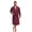 Burgundy, variant on Mens Robe Lightweight 100% Cotton Summer Bathrobe Knit Long Sleeve Kimono Robe with Pockets (Blue, L)