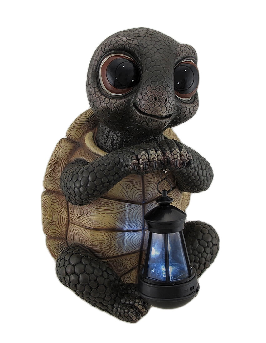 Twilight Turtle Garden Statue and Solar LED Lantern