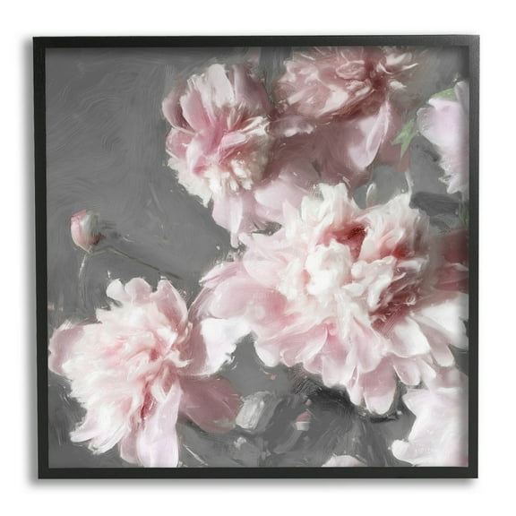 Pink Carnation Buds Blooming Botanical & Floral Graphic Art Black Framed Art Print Wall Art