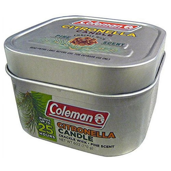 Vela de citronela con aroma a pino Coleman 175 ml con mecha de madera