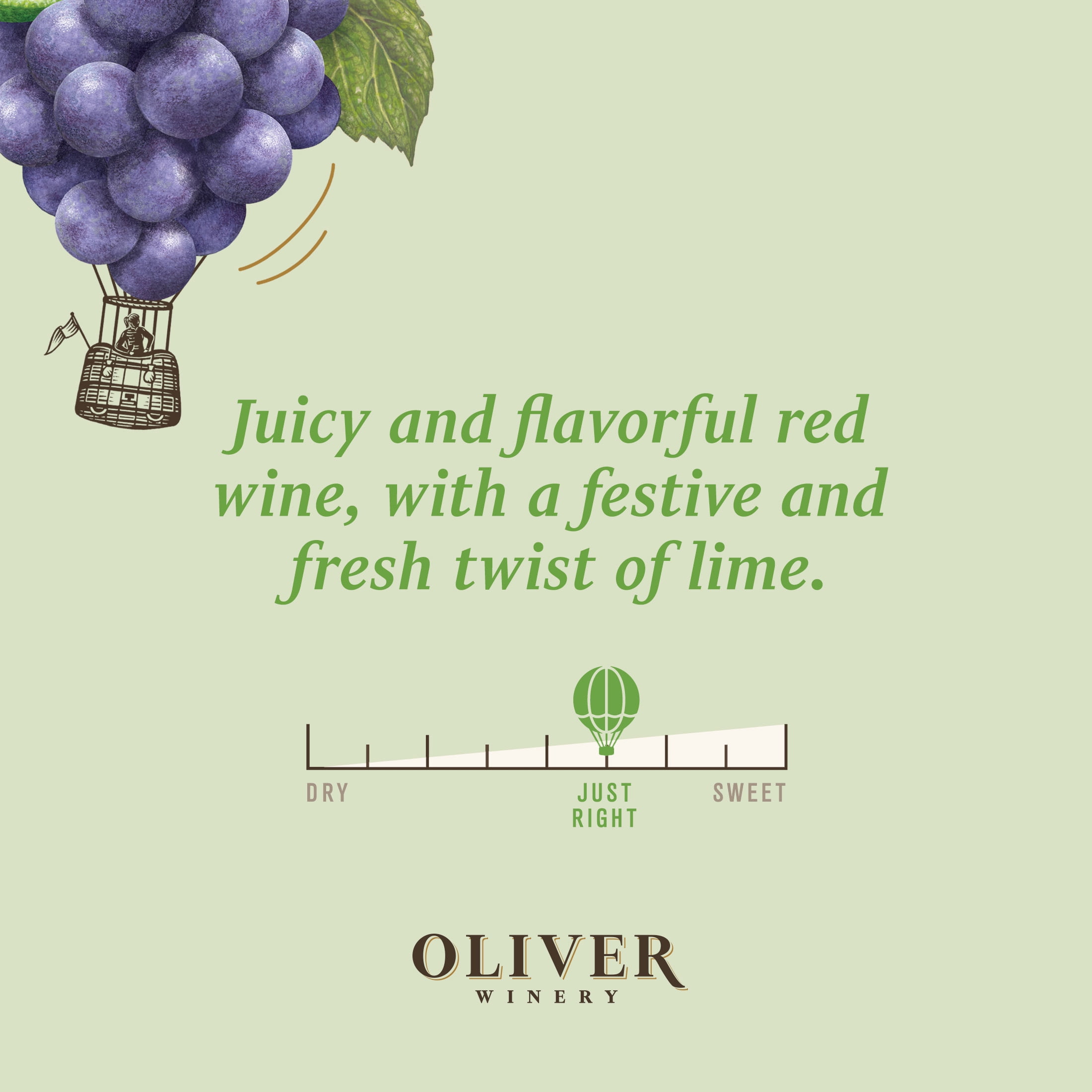 Oliver Soft Collection Sweet Red Lime Wine 11% ABV 750ml