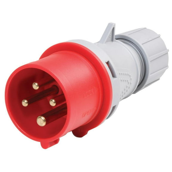 PRO ELEC - 16A, 400V, Cable Mount CEE Plug, 3P E, Red, IP44
