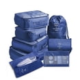 thumbnail image 1 of 8 unids/set bolsa de almacenamiento de equipaje de gran capacidad embalaje ropa zapatos organizador cosméticos bolsa de viaje al aire libre para Envolturas para manijas de equipaje Azul oscuro Sonducket AP012006-07, 1 of 6