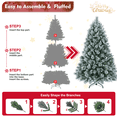 thumbnail image 7 of Tcbosik Flocked Artificial Christmas Tree with 404 Tips, 4ft Unlit Xmas Tree, Holiday Décor with Metal Stand, White+Green, 7 of 7