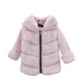 thumbnail image 2 of NAISIBABY Girls Faux Fur Coat with Hooded, Thicken Warm Long Sleeve Zipper Winter Fashion Fuzzy Jacket Outwear Pink 3T, 2 of 4