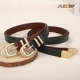thumbnail image 5 of SUOSDEY Ladies Leather Belt Fashion Women Belts for Jeans with Black/Coffee Belts, 5 of 6