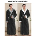 thumbnail image 3 of Mens Robe: AMITOFO Cozy Warm Soft Plush Fleece Robes for Men Long Length - Thick Winter Spa Bathrobe for Men Gifts with Pocket Gray, L, 3 of 8