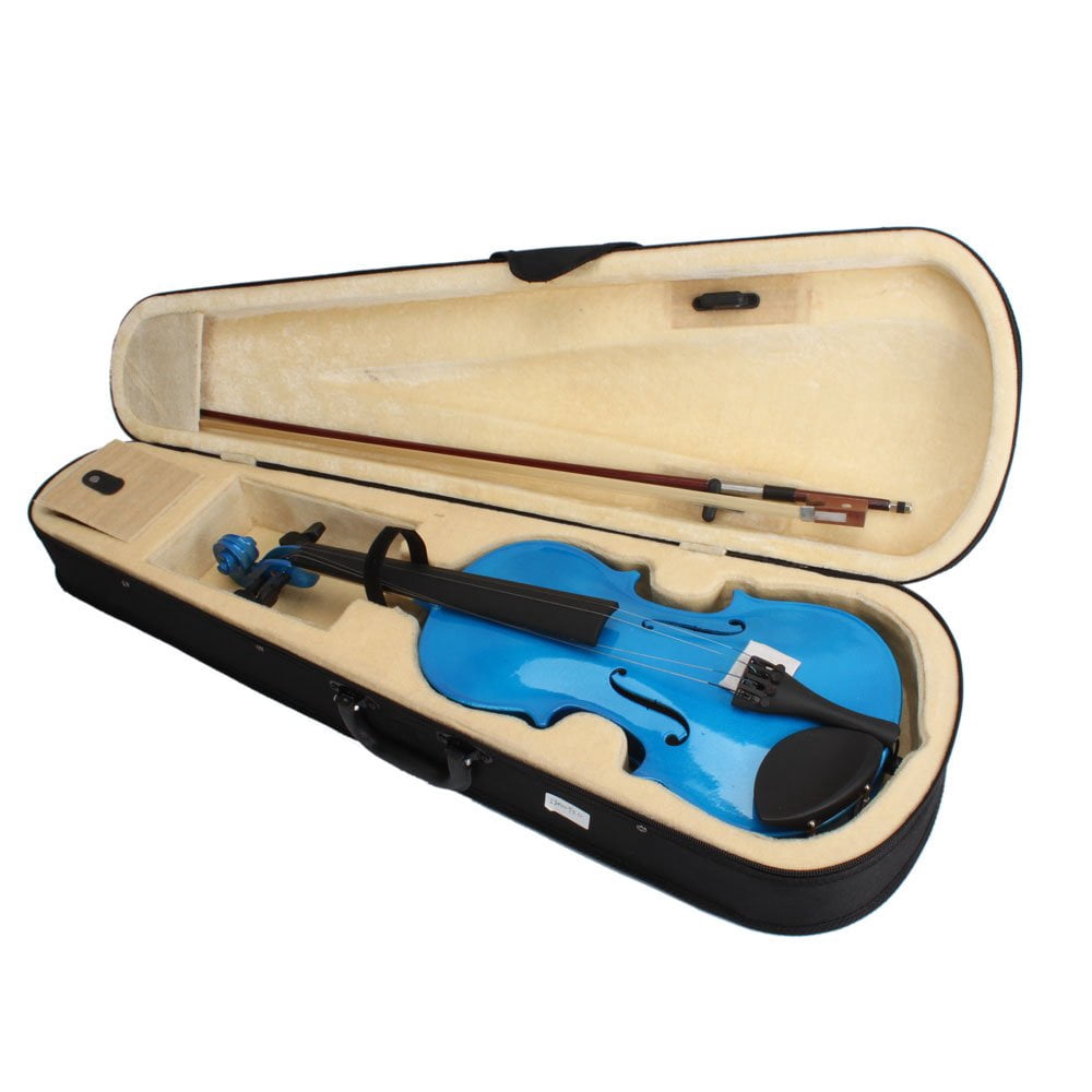 4/4 Full Size Natural Acoustic Violin with Case, Bow, and Rosin - Ideal for Student and Beginners, Natural