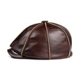 thumbnail image 2 of Genuine Leather Newsboy Cap Men Real Cowskin Leather Octagonal Hat Autumn Winter HI-gh Q-uality Hats For Men Accessories ,Classic Design, 2 of 4