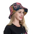 thumbnail image 6 of Honeii Pink Tiger Gold Leaves for Unisex Bucket Hat Waterproof Rain Hat Reversible Shiny Rave Bucket Hat for Concert Festival Boonie Cap, 6 of 6