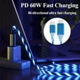 thumbnail image 2 of Lighted USB C to USB C Cable, 3A LED Light Up USB C Fast Charge Cord Compatible with iPhone 15/15 Pro/15 Plus/15 Pro Max/Samsung Galaxy and More (Colorful,3.3FT), 2 of 6